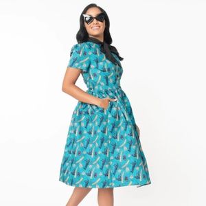 Universal Monsters x Unique Vintage Frankenstein Print Cora Swing Dress